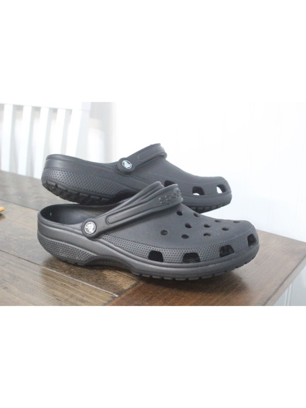 Crocs Black Classic Clogs Slip-On Sandals Men 10 & Women 12